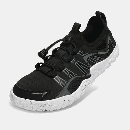 Oiaano Wide Barefoot Man Sports Shoes Black Mesh Knit Ultra Light Breathable Leisure Working Jogging Outdoor Soft Sole Zero Drop