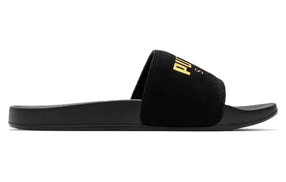 Sandales Puma décontractées, confortables, à motifs totem, chaussures noires et dorées, 398678-01