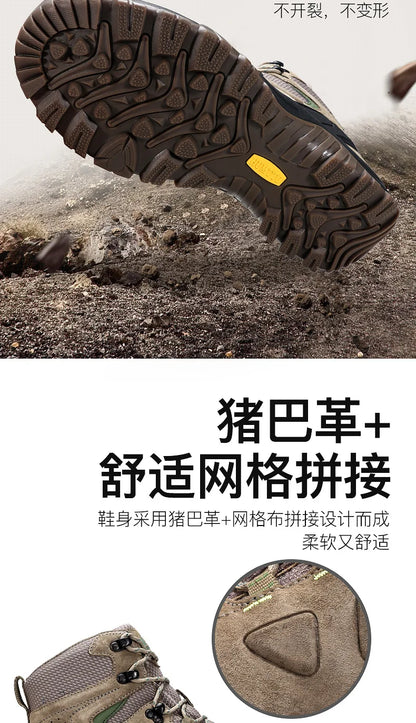 Zapatos de senderismo HUMTTO, botas de caza impermeables para hombre, botas tácticas de combate para desierto hasta el tobillo, botas de trekking para hombre y mujer, zapatillas cálidas de cuero