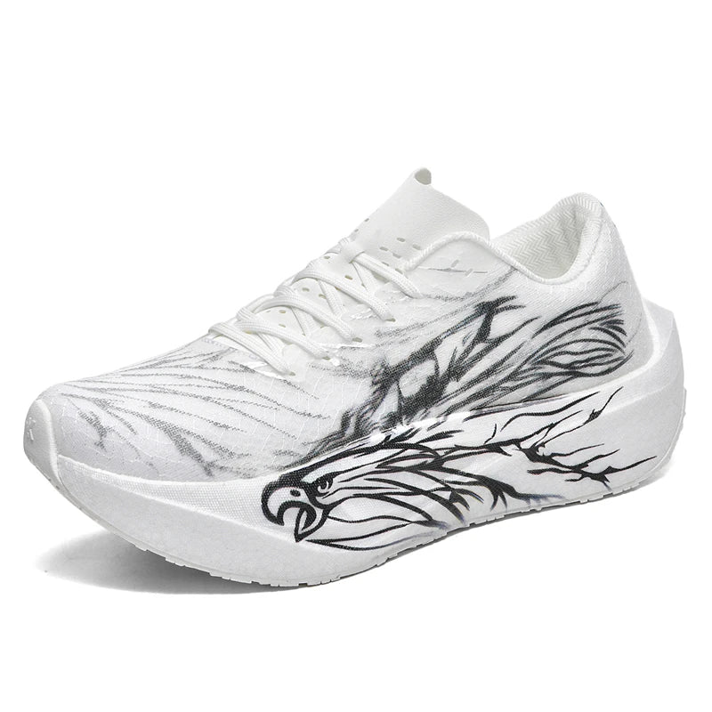 Scarpe da running 2026 con nuovo motivo Eagle, piastra in carbonio, scarpe sportive da maratona ultraleggere, traspiranti e ammortizzate per allenamento di corsa