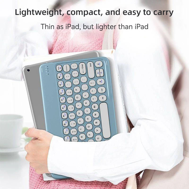 10 in Wireless Keyboard For Apple Xiaomi Huawei Samsung Bluetooth Mouse For iOS Android Windows System Round Keycaps Big Battery