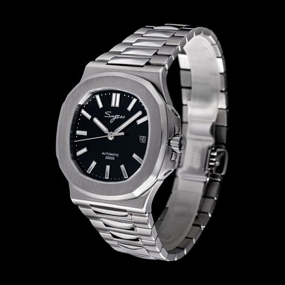 Sugess Herrenuhr, automatische mechanische Armbanduhr, Miyota 9015 Uhrwerk, MOP-Zifferblatt, Leuchtfunktion, wasserdicht bis 5bar, Luxus-Armband S466