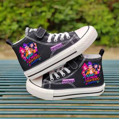 Chaussures en toile pour enfants Rumi Mira Zoey, chaussures pour filles, chaussures de sport, baskets à motifs, chaussures pour enfants, chaussures de tennis à tige haute, chaussures de ville.