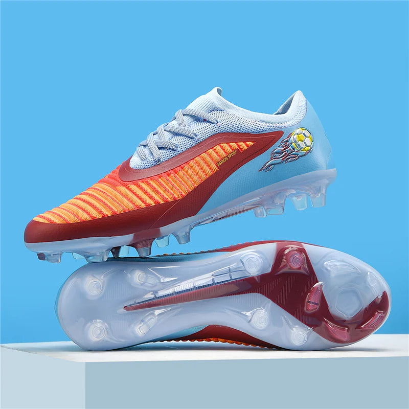 Nouvelles chaussures de football pour hommes, chaussures de sport d'extérieur, chaussures de football pour garçons, respirantes, confortables, crampons longs, chaussures d'entraînement pour adultes, antidérapantes