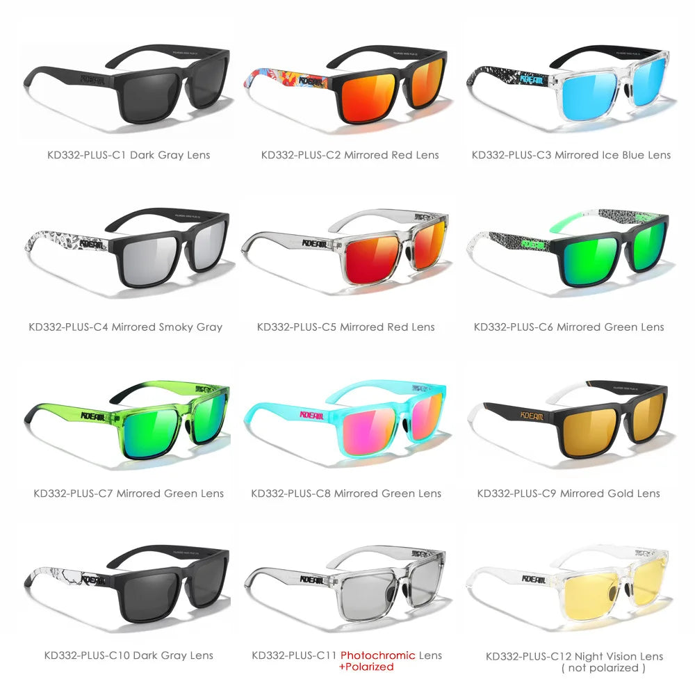 KDEAM Large Size Square Men's Sunglasses Polarized Photochromic Oversized Sun Glasses Fashion Women Shades Upgraded Edition