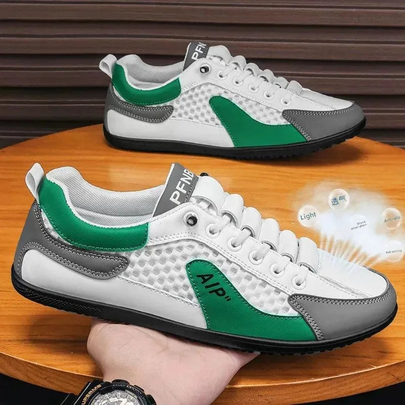 Slip-On-Sportschuhe für Herren mit Schnürung, atmungsaktivem Mesh, unisex, für Frühling und Herbst, niedrig geschnitten, flach, schnell und einfach anzuziehen