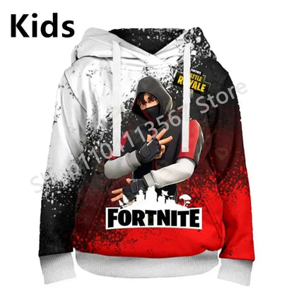 Sudaderas con capucha Llama Battle Royale F-Fortnited con estampado 3D para hombre, mujer y niños, sudaderas para niño y niña, pulóver streetwear verde