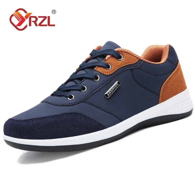 YRZL Scarpe da uomo primavera autunno impermeabili da passeggio, sneakers casual in pelle da uomo, scarpe sportive antiscivolo, calzature da tennis per uomo