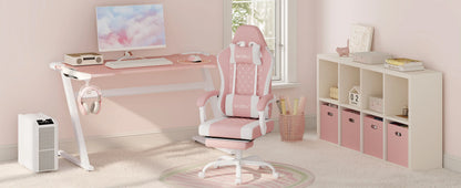 Sedia da ufficio girevole WOLTU con funzione massaggio, poltrona ergonomica con cuscino e poggiapiedi, sedia gaming regolabile in altezza