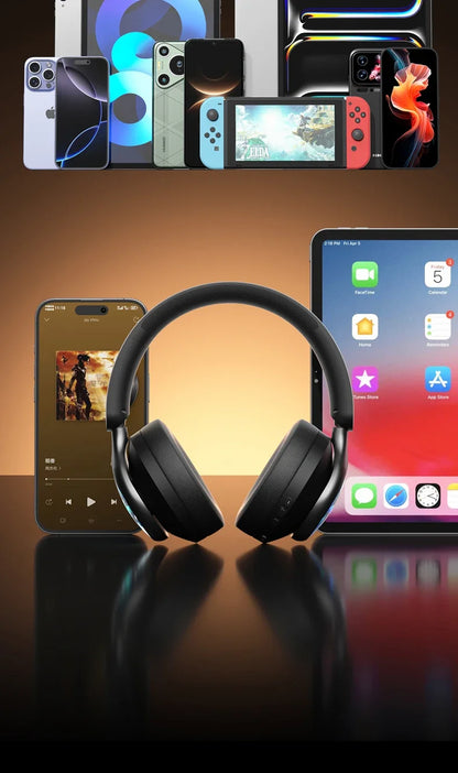 Acer OHR712 Casques Sans Fil Bluetooth 6.0 Pliables Over-Ear avec Effets Lumineux Sympa, Son Stéréo pour Voyage, Maison et Bureau
