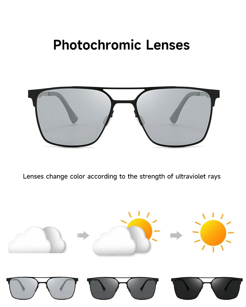 New Photochromic Polarized Sunglasses Man High Quality UV400 Sun Glasses Outdoor Driving Fishing Pilot Eyewear