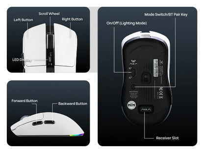 AULA SC590 PRO Wired/Bluetooth/2.4GHz Wireless Gaming Mouse 20000 DPI & PAW3311 Sensor with 1000 Polling Rate for Win/Mac/Gaming