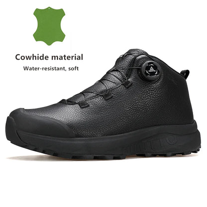 HUMTTO Lederschuhe für Herren Winter Camping Outdoor Herren-Sportschuhe Atmungsaktive Trekkingstiefel für Männer Rutschfeste Wandersneaker