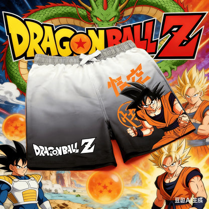 2026 Summer Dragon Ball Ombre Goku Printed Shorts Men Retro Classic Oversized Breathable Fitness  Streetwear Unisex Adult & Kids