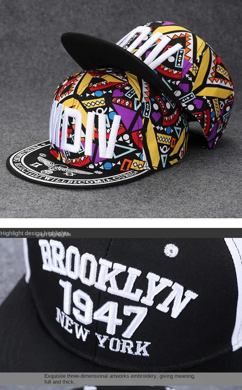 Herren-Baseballkappe mit Buchstabenstickerei, „Tide“, universell kombinierbar, flache Krempe; Damen-Sommer-Hip-Hop-Kappe, Outdoor-Sonnenkappe, verstellbare Schirmkappe
