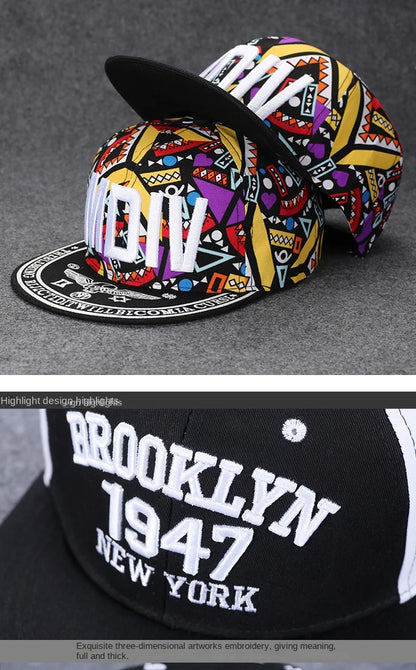 Herren-Baseballkappe mit Buchstabenstickerei, „Tide“, universell kombinierbar, flache Krempe; Damen-Sommer-Hip-Hop-Kappe, Outdoor-Sonnenkappe, verstellbare Schirmkappe