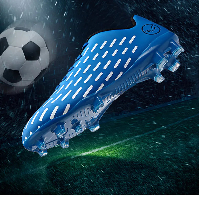 Chaussures de football en cuir pour enfants, baskets montantes pour garçons et filles, chaussures d'entraînement de football pour hommes, nouveau