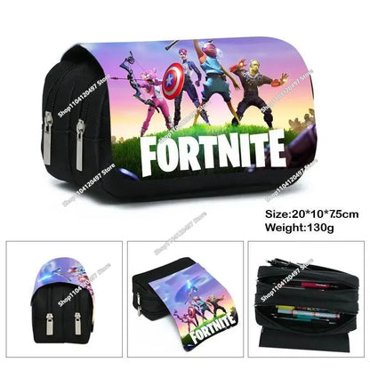Fortnite Federmäppchen für Kinder – multifunktionale Schreibwarenbox, große Kapazität, doppellagige Schreibwarentasche
