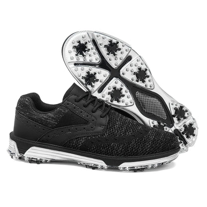 LiXingMing Golf Shoes Men Gray Large Size Up to 48# Breathable Cleats Golf Sport Shoes Teenager Training Golf Coach Sneakers