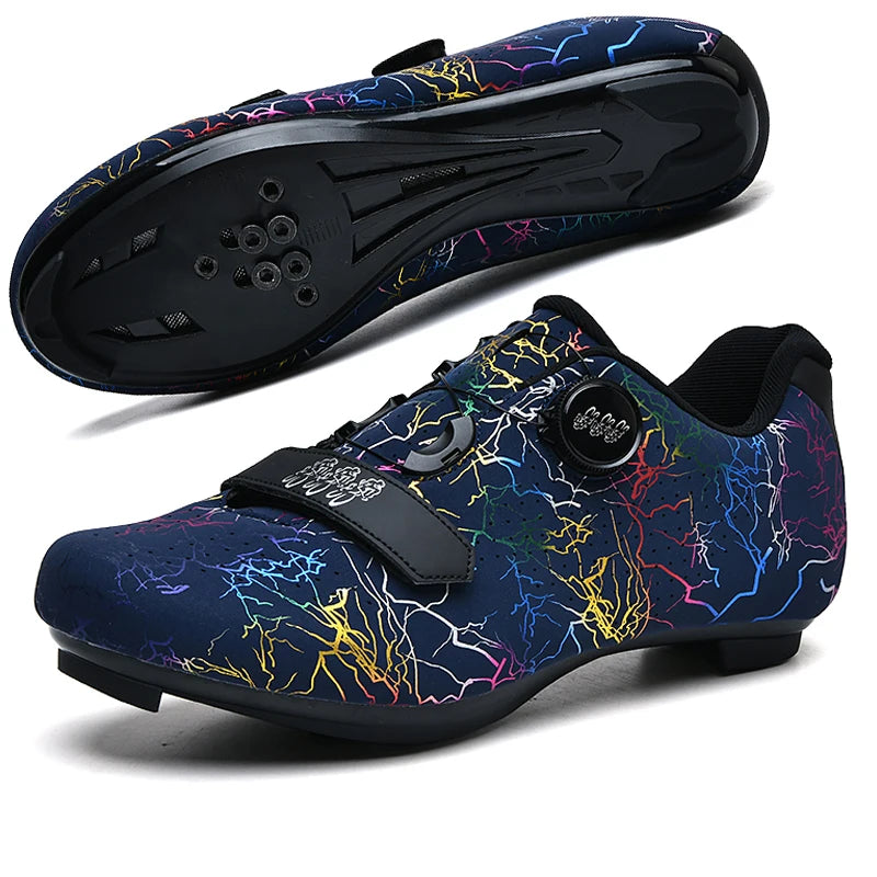 Neue Fahrradschuhe für Herren, selbstverriegelnde Rennrad-Sportschuhe, lockless Trainingsschuhe, SPD-Cleats-Fahrradschuhe für Damen