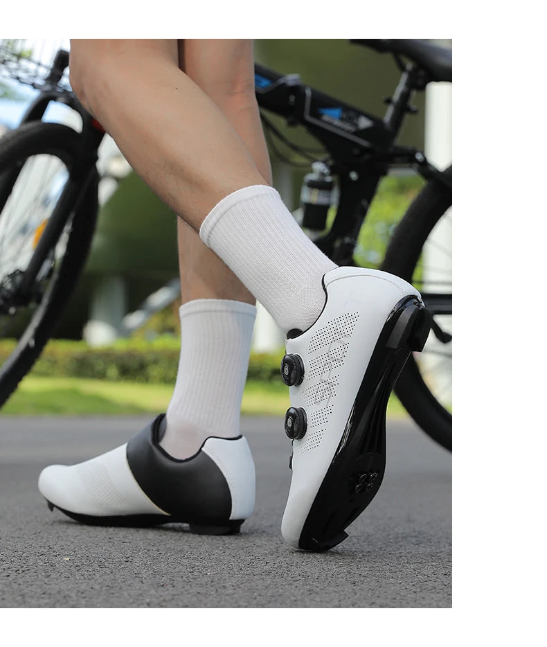 Scarpe da ciclismo ultraleggere, traspiranti e leggere, suole rigide compatibili SPD per allenamento e competizioni su bici da strada e mountain bike