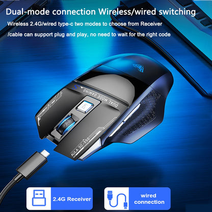 Ratón gaming AULA SC550 2.4G inalámbrico con macro, retroiluminación RGB, diseño ergonómico, ratón e-sports, accesorios para PC