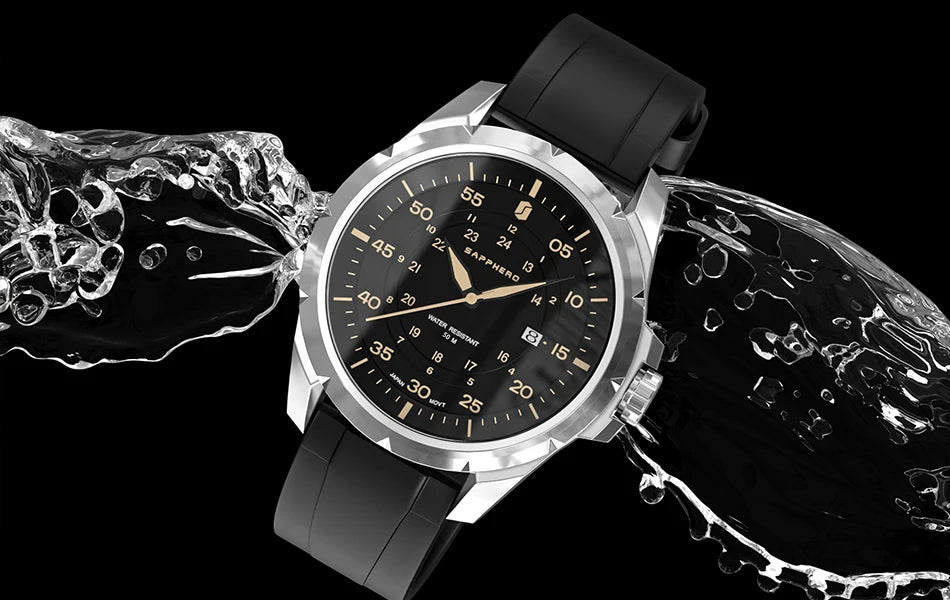 SAPPHERO Herrenuhr – Luxuriöse Quarzuhr, wasserdicht bis 50 m, ausgestattet mit einem importierten Uhrwerk und einem Edelstahlgehäuse – Eine ideale Geschenkidee für Herren.