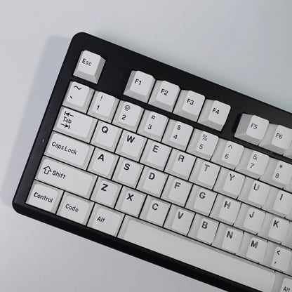 KBDiy GMK BOW Keycaps Cherry Profile Retro White And Black Double Shot PBT Keycap 7u for Mechanical Gaming Keyboard Key Caps Set