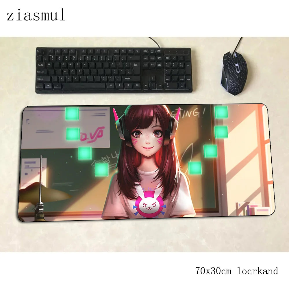 Tapete de rato gamer D.Va 70x30cm XL, tapete gaming para PC e notebook, tapete de secretária bonito, presentes de Natal para gamers, tapete para jogos e gamepad