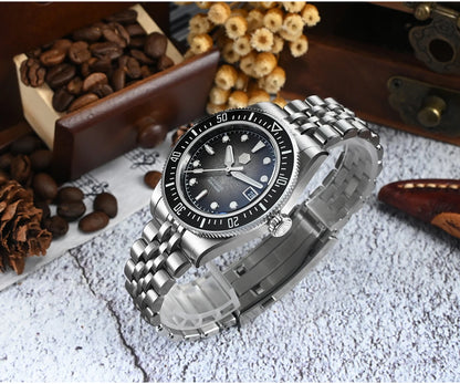 Relógio de mergulho de luxo para homem San Martin 40mm Miyota 9015, mostrador em esmalte sunburst, relógio de pulso mecânico automático, resistente à água 200m, SN0148