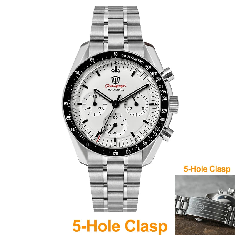 Watchdives WD1863 39mm VK63 Chronograph Watch, OTF Clasp, Sweep Quartz Movement, Sapphire, Luminous, 100m Waterproof