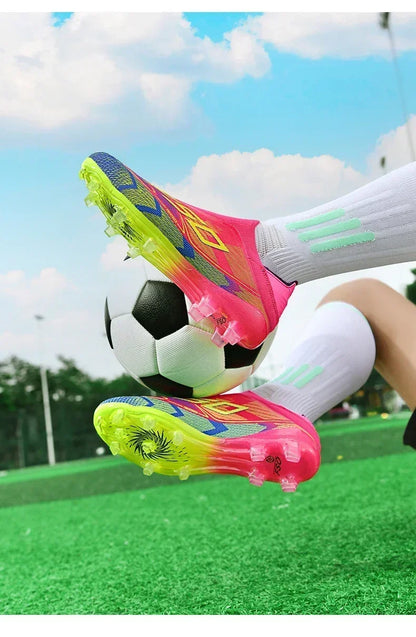 Nouvelles chaussures de football pour hommes, crampons mi-montants de haute qualité, légères, antidérapantes, pour l'extérieur et l'entraînement sur gazon, modèle très vendu