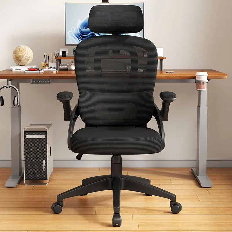 Chaise de bureau ergonomique confortable pour longues sessions, idéale pour le gaming, l'étude et les dortoirs, avec dossier de soutien