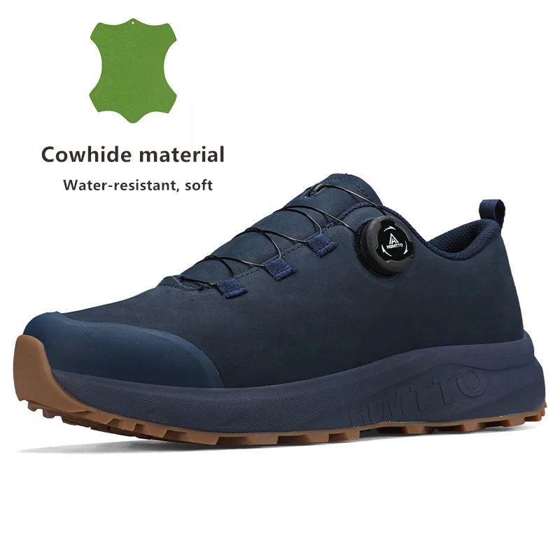 HUMTTO Lederschuhe für Herren Winter Camping Outdoor Herren-Sportschuhe Atmungsaktive Trekkingstiefel für Männer Rutschfeste Wandersneaker