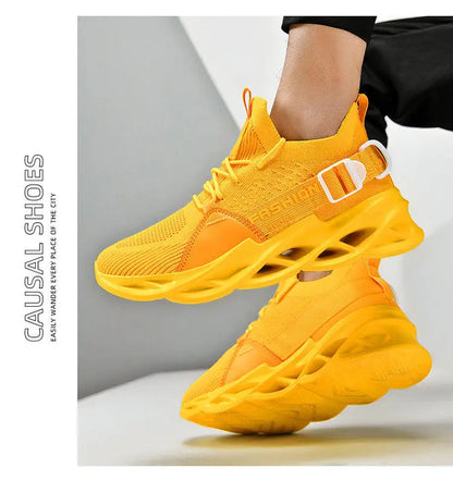 Zapatillas deportivas casual moradas de moda en oferta para mujer y hombre, calzado running con suela tipo blade, talla grande 48, ligeras y transpirables, zapatillas deportivas de malla para hombre