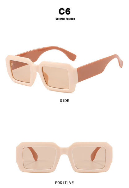 BOYSEEN Thick Frame Rectangle Sunglasses For Man Can Make Prescription Lens 2026 Street Style Orange Sunglasses