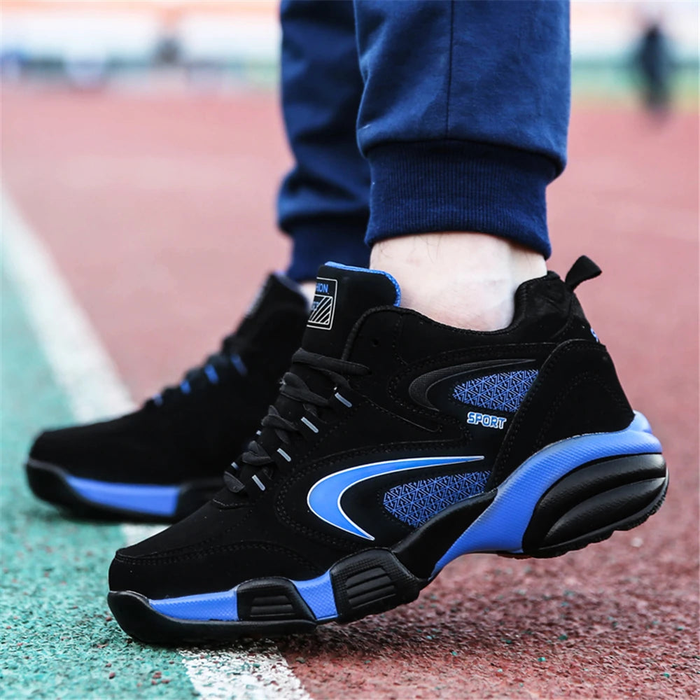 Sneakers da uomo taglie forti con color block di tendenza, comode, antiscivolo, con lacci, scarpe casual resistenti per attività outdoor maschili