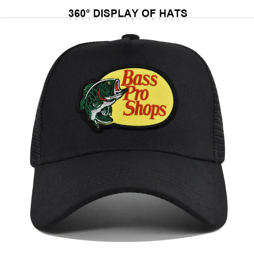 bass football baseball caps Men and women outdoor casual hip-hop Summer sunshade breathable mesh cap