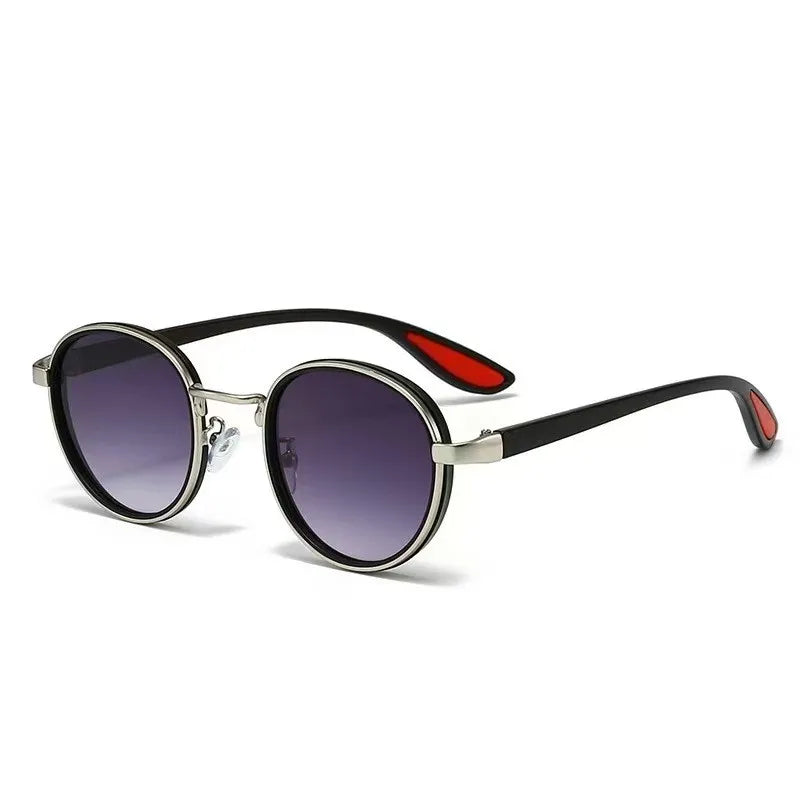 KLASSNUM Round Vintage Sunglasses Men Women 2026 New Punk Fashion Shades Trendy Luxury Brand Casual Anti UV Lens Sun Glasses