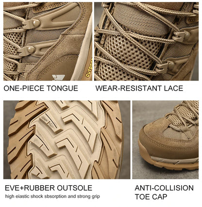 HIKEUP Non-Slip Wear-Resistant Outdoor Hiking Shoes, Breathable Splashproof Climbing Sneakers for Men, Trekking, Tourism, Mountain Shoes