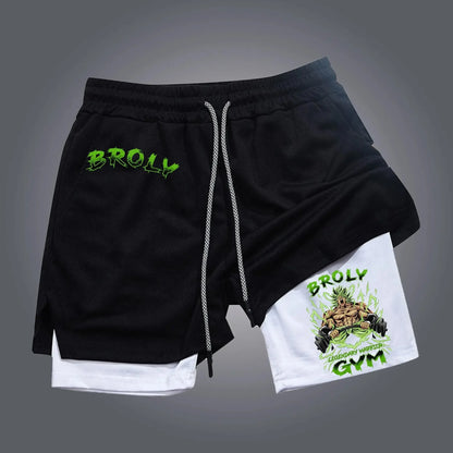 Dragon Ball Anime Goku Double-layered Shorts for Men Summer 2026 Sporty Loose Fit Breathable American Style Printed Outerwear