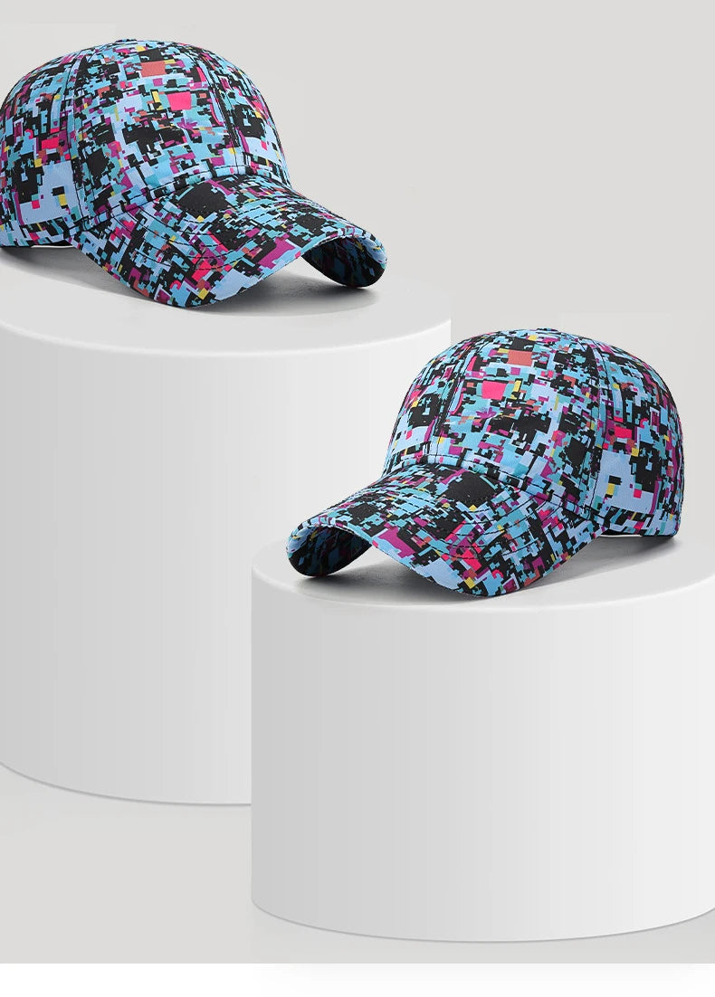 Summer Graffiti Light Board Baseball Cap Unisex Outdoor Sun Protection Hat Fashion Sports Cap Casual Duckbill Cap