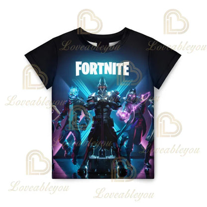 Battle Royale T-Shirt Fortnite T-Shirt Victory Cartoon-Oberteile Teenager-Kleidung Kinder Hero Game Fortress Night 3D Jungen Mädchen T-Shirt