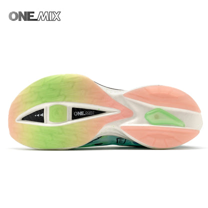 ONEMIX Sapatilhas de Corrida de Maratona em Nylon Carbon Board, Alívio de Impacto, Suporte Estável Profissional, Ressalto Ultraligeiro