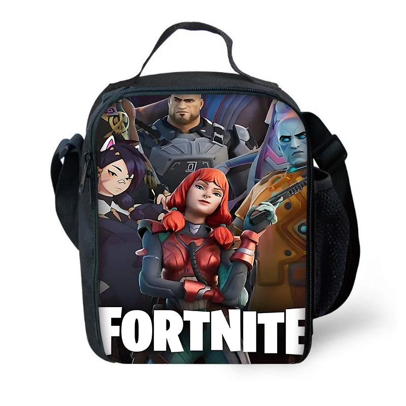 Classic Game Fortnite Child Insulated Large Capacity Bag for Boys and Girls Student Outdoor Picnic Reusable Thermal Cooler Lunch Box