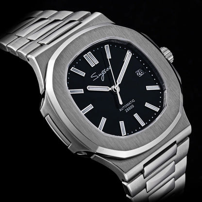 Sugess Herrenuhr, automatische mechanische Armbanduhr, Miyota 9015 Uhrwerk, MOP-Zifferblatt, Leuchtfunktion, wasserdicht bis 5bar, Luxus-Armband S466