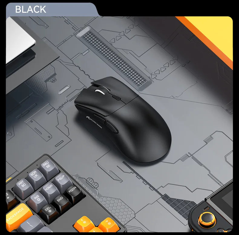 Rato Gaming Sem Fios Attack Shark R1 Leve Bluetooth 2.4G PAW3311 18000DPI Ergonómico com Macro