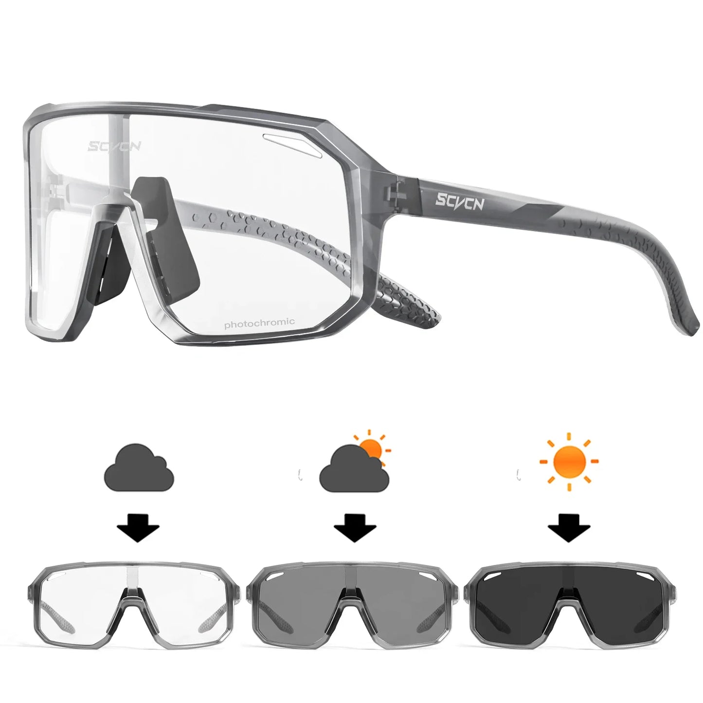 SCVCN New Outdoor Cycling Glasses Bike Sunglasses Men UV400 Eyewear Sports MTB Goggles Bicycle Women Riding Hiking Sunglasses