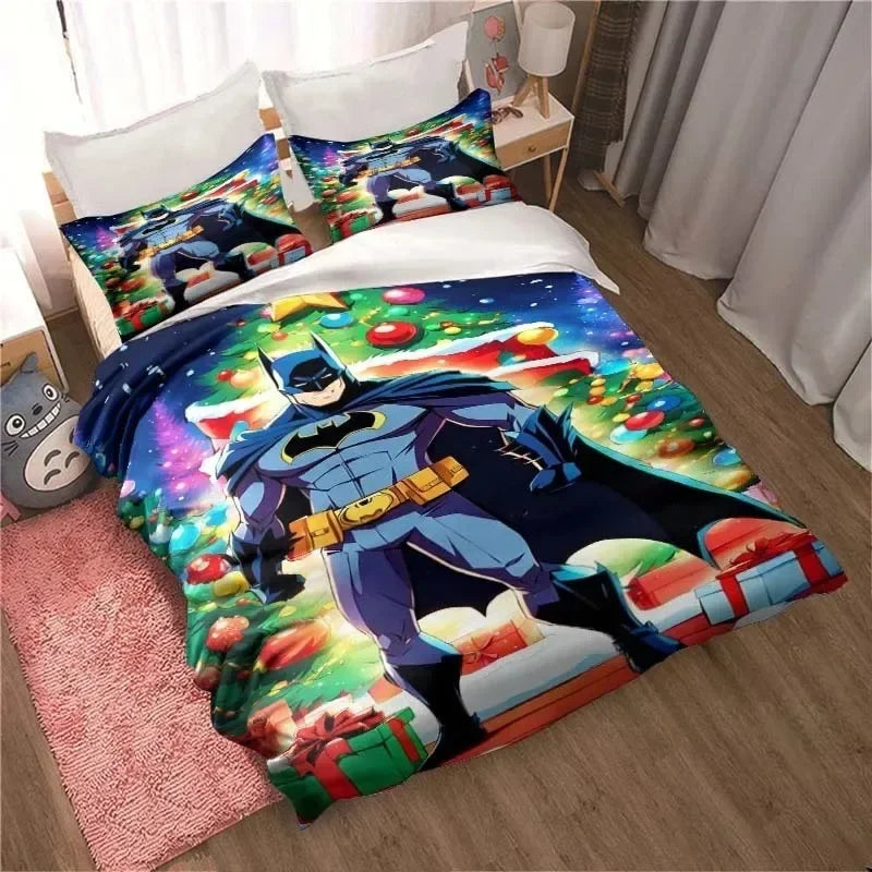 3D-gedrucktes B-Batman-Bettwäsche-Set, Cartoon-Bettbezug und Kissenbezüge, mehrere Größen, Schlafzimmerdeko, Geschenk für Jugendliche und Erwachsene