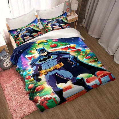 3D-gedrucktes B-Batman-Bettwäsche-Set, Cartoon-Bettbezug und Kissenbezüge, mehrere Größen, Schlafzimmerdeko, Geschenk für Jugendliche und Erwachsene